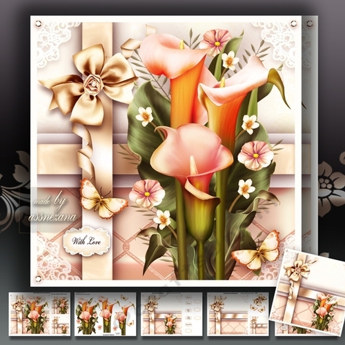 Bouquet of Orange Callas Card Mini Kit