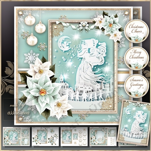 Pastel Christmas Santa Claus with Magic Stars Mini Kit