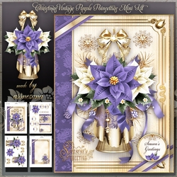 Christmas Vintage Purple Poinsettias Mini Kit