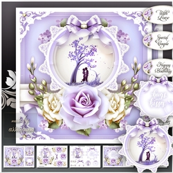 Violet Couple Love Card Mini Kit