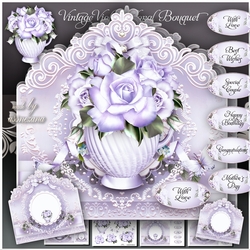 Vintage Violet Floral Bouquet Mini Kit