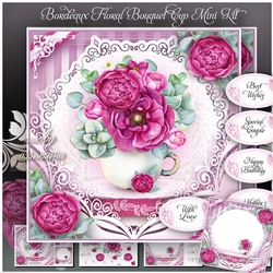 Bordeaux Floral Bouquet Cup Mini Kit