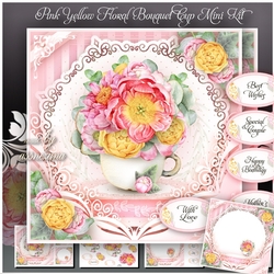 Pink Yellow Floral Bouquet Cup Mini Kit