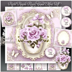 Pastel Purple Roses Card Mini Kit