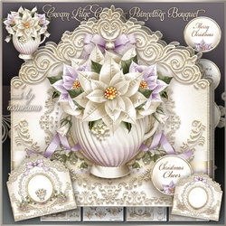 Cream Lilac Christmas Poinsettias Bouquet Mini Kit