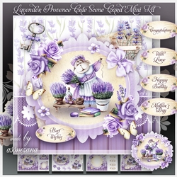 Lavender Provence Cute Scene Card Mini Kit