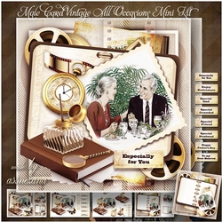 Male Card Vintage All Occasions Mini Kit