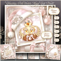 Christmas Pink Winter Magic Cute Birds Mini Kit
