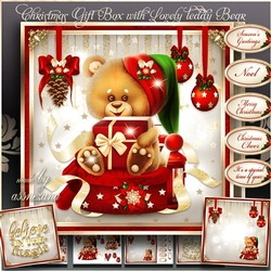 Christmas Gift Box with Lovely Teddy Bear Mini Kit