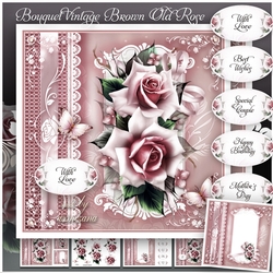 Bouquet Vintage Brown Old Rose Mini Kit