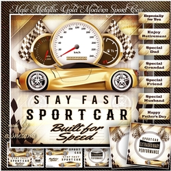 Male Metallic Gold Modern Sport Car Mini Kit