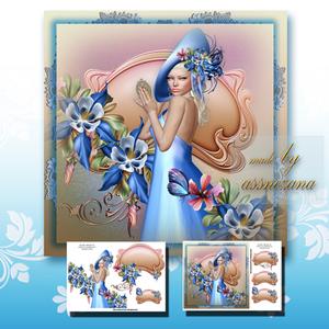 Elegant Lady Card Front Kit