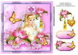Pretty Pink Dogwood Flower Girl Card Front