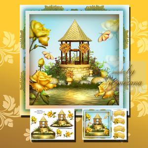 Gold Wishing Well Card Front