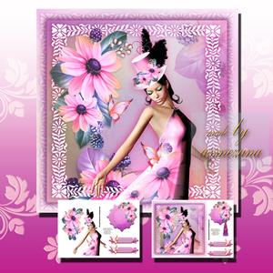 Pink Lady Butterfly Card Front