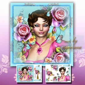 Beautiful Retro Look Lady Card Front