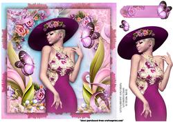 Beautiful Lady in the Garden Card Front