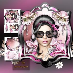 Retro Fashion Lady Style in Card Tag Form