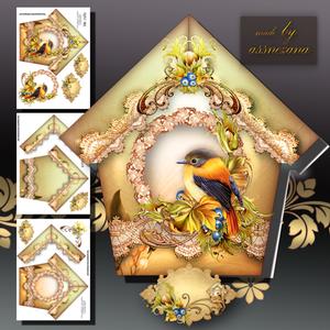 Beautiful Soft Yellow Vintage Bird House