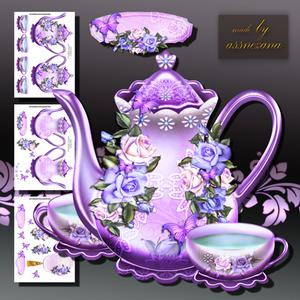 Beautiful Colorful Roses with Teapot