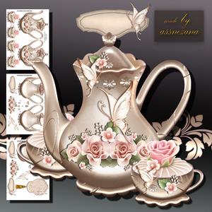 Cream Wedding Invitation Teapot