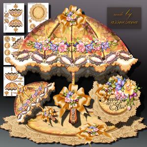 Beautiful Orange Vintage Umbrella