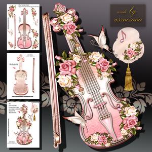Vintage Soft Rose Violin
