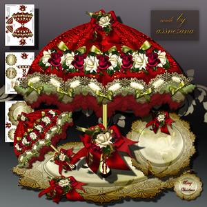 Beautiful Christmas Vintage Umbrella