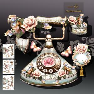 Beautiful Vintage Phone with Soft Roses