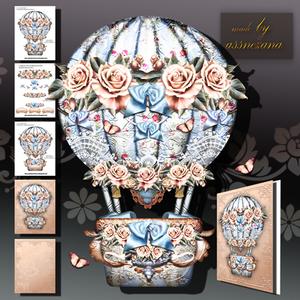 Beautiful Blue Vintage Hot Air Balloon