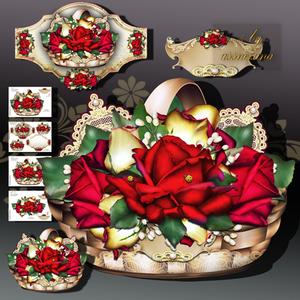 Red Roses Decorative Basket