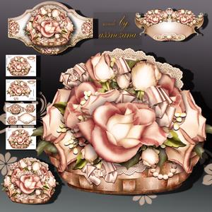 Cream Roses Basket