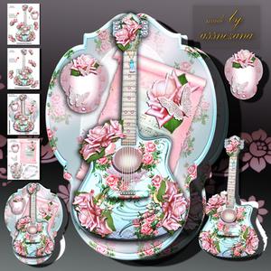English Roses Decorative Guitar
