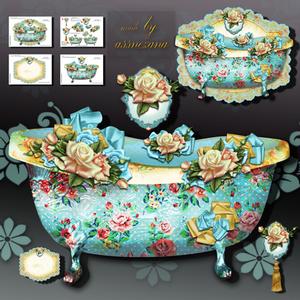 Beautiful Vintage Blue Bath Tub