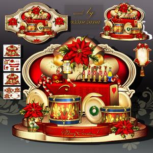 Christmas Gift for Kids with Red Poinsettias
