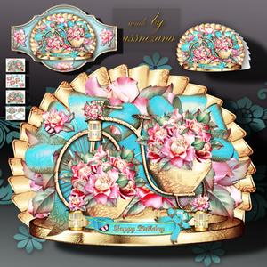 Decorative Bike with Flowers Basket