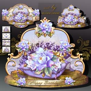 Beautiful Soft Purple Roses in Vintage Style