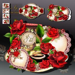 Wedding (engagement) Ring Box with Red Roses