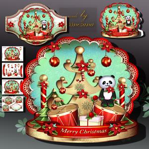 Christmas Golden Tree with Gifts Decoration