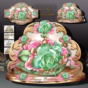 Beautiful Gift with Roses in Vintage Style