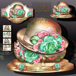 Vintage Hat and Purse with Roses