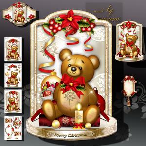 Cute Christmas Teddy Bear Card