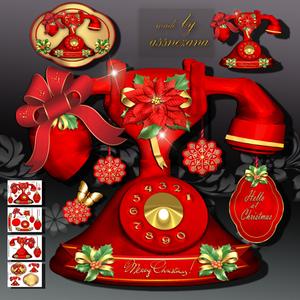Hello at Christmas Vintage Phone
