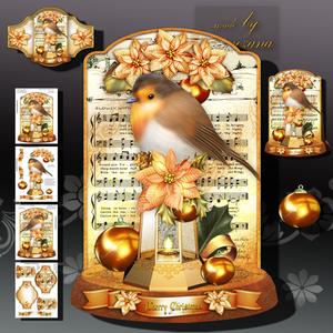 Christmas Robin Bird with Lamp Decorations