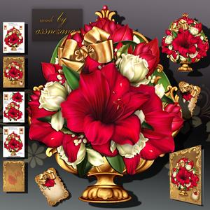 Beautiful Vintage Basket of Flowers