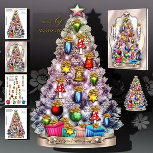 Christmas Colorful Tree with Different Bubbles