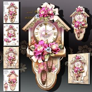 Beautiful Vintage Wall Clock with Roses