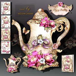 Beautiful Cream Vintage Teapot with Roses
