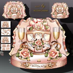 Soft Rose Wedding Invitation with Coach and Roses