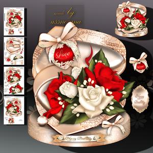Cream Gift Box with Roses